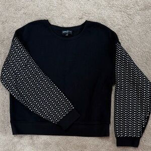 Generation Love Black Sweater with White Polka Dot Sleeves